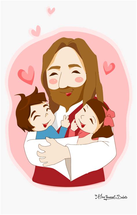 Jesus With Kids Cartoon