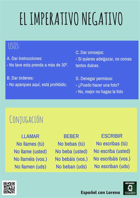 Imperativo negativo #B1 #ELE #Spanish | Learning spanish, Teaching spanish, Spanish language