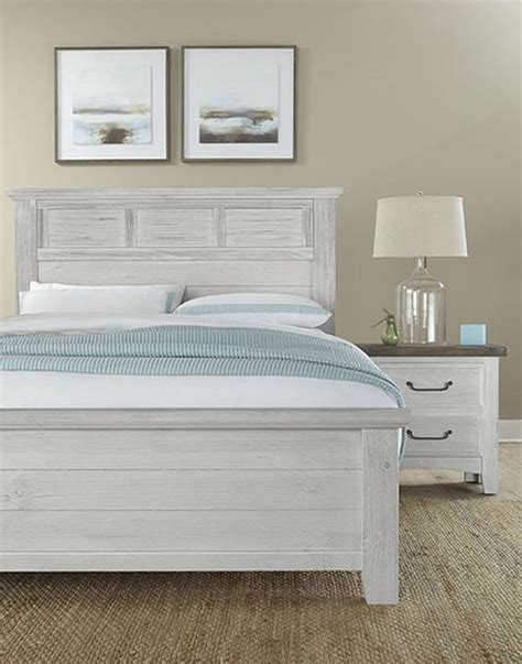 Vaughan Bassett Sawmill Alabaster Two Tone Queen Louver Bed Daws Home Furnishings El Paso Tx