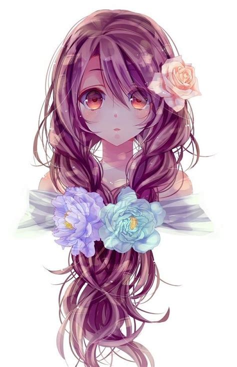 Animethe Hair And Flowers Are So Pretty Drawings Pinterest