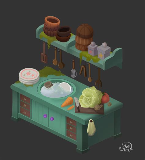 Artstation Fairy House Interior Prop Ha Ko