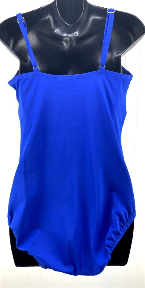 Inches Away One Piece Royal Blue Swimsuit Ruched Slim Gem