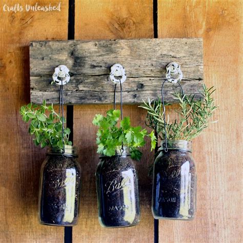 Diy Hanging Garden For Jarred Herbs Crafts Unleashed Mason Jar