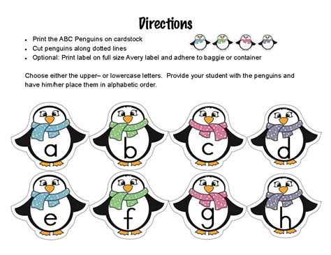Playful Penguins Make Take And Teach Classroom Freebies Abc Order