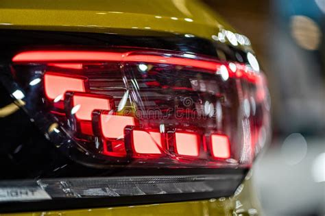 Rear Led Lights Closeup Of Nev Vw Id4 Electric Suv Model 2021 Stylish