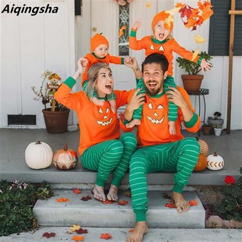 Halloween Pumpkin Pyjamas Couple Pajama Set Cartoon Cosplay Parents