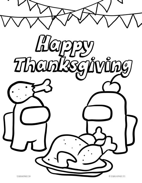 Thanksgiving Among Us Coloring Page | Coloring with Kids