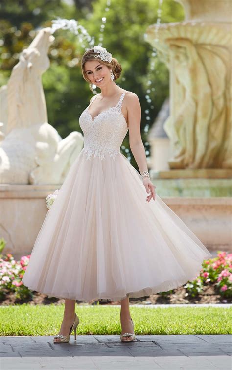 Tea Length Wedding Dress With Tulle Skirt Stella York