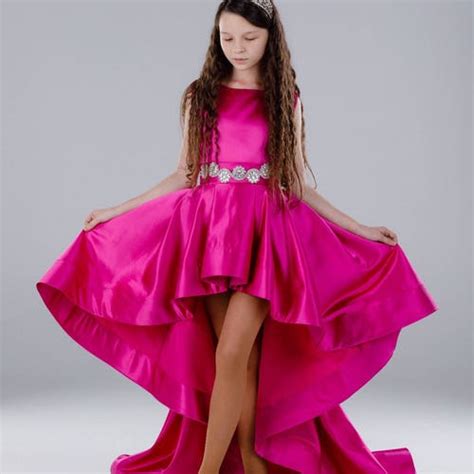Black Pink Pageant High Low Dress Princess Dress With Train Etsy