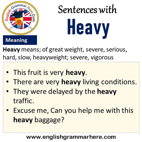 Sentences With Heavy Heavy In A Sentence And Meaning English Grammar
