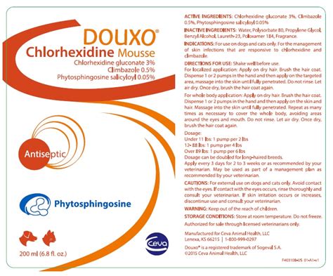 Douxo Chlorhexidine Ps Climbazole Mousse Chlorhexidine Climbazole