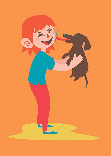 Girl Licked By Dog Illustrations Royalty Free Vector Graphics And Clip