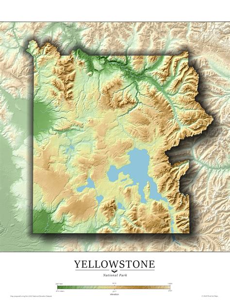 Yellowstone National Park Elevation Map Map