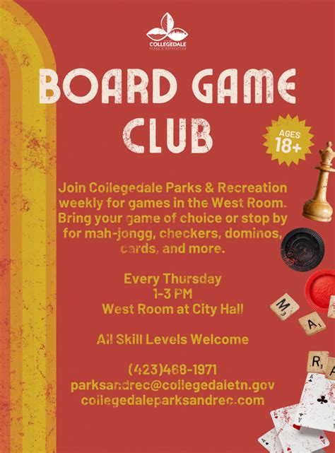 Board Game Club Collegedale Parks And Rec
