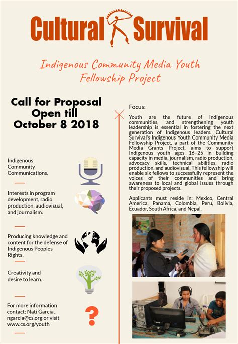 Indigenous Community Media Youth Fellowship Call For Proposals 2018 Cultural Survival