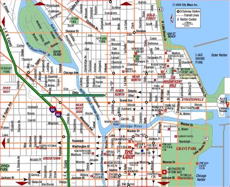 Chicago Tourist Map Pdf Road Map Of Chicago Downtown Chicago Illinois