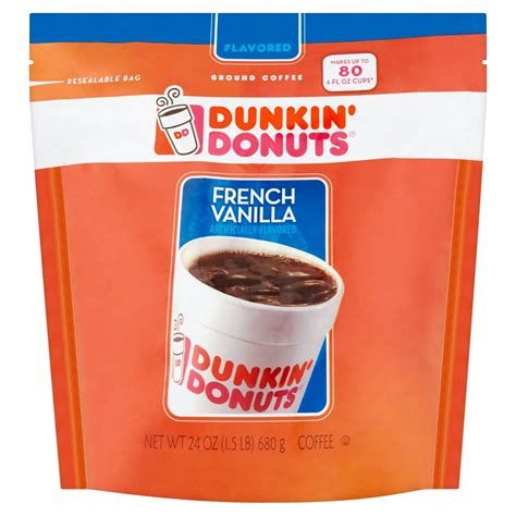 Dunkin Donuts French Vanilla Ground Coffee 24 Oz