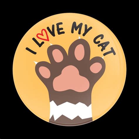 Dome Badge I Love My Cat