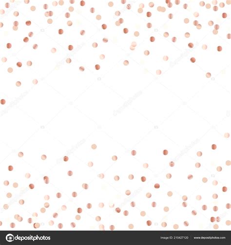 Abstract rose gold glitter background with polka dot confetti. Vector