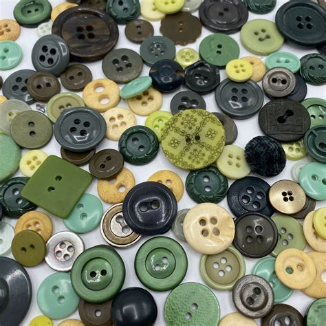 Green Button Lot 150 Buttons Brown Buttons Vintage Etsy Vintage
