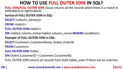 How To Use Full Outer Join In Sql Quickboosters