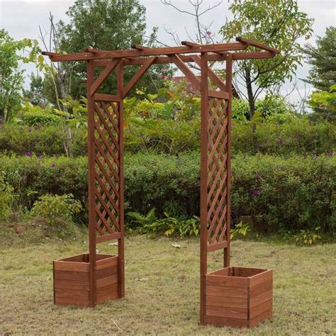 Home > all categories > home & garden > garden supplies > garden pots & planters >. Fir Wood Garden Arch with 2 Planter Box 197x170cm | Garden ...