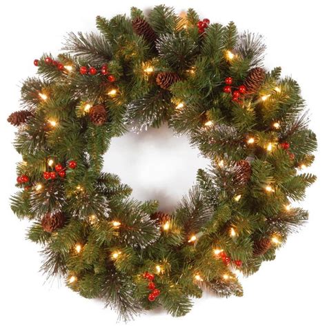 Home Accents Holiday Crestwood Spruce 24 In Artificial Wreath With
