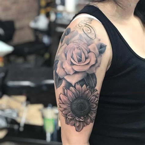 Pretty on the outside, tough also on the outside. 144 Sunflower Tattoos That Will Brighten Up Your Life