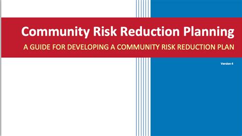 Community Risk Reduction Planning A Guide For Developing A Community Risk Reduction Plan