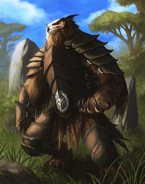 Artstation Commission Owlbear Tamás Patkós Fantasy Warrior