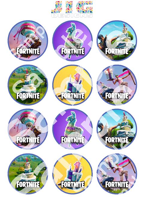 Fortnite Printable Cupcake Toppers Free Facit Coloring Templates