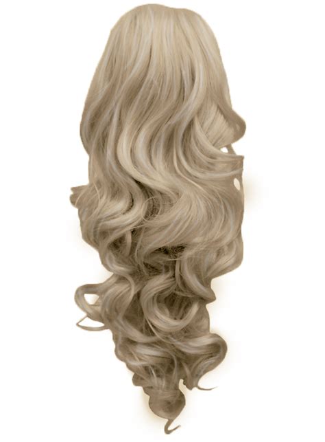 Ponytail Clip In Hair Extensions Champagne Blonde 22 Reversible Claw