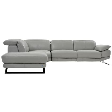 Visit our 2 gta showrooms for factory direct prices. Toronto Light Gray Leather Power Reclining Sofa w/Left Chaise | El Dorado Furniture