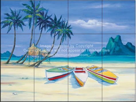 Backsplash Designs Beach Scene Tiles Archipelago 2 Tile Mural