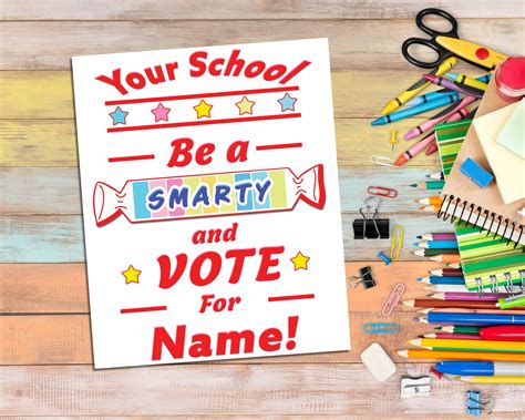 Be A Smarty School Student Council Campaign Posters Design Etsy Uk