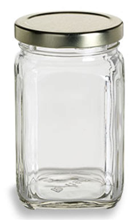 Victorian Square Glass Canning Jar 10 Oz Specialty Bottle