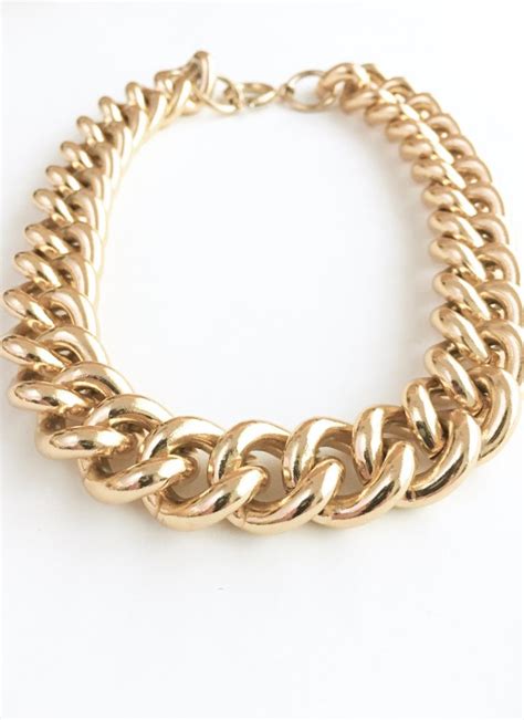 1980s Chunky Gold Chain Necklace Hemlock Vintage Clothing