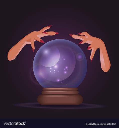 Hands Of Witch Holding A Crystal Ball Royalty Free Vector
