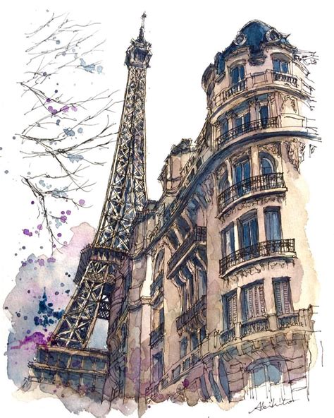 Watercolorhoriaki2 Horiaki2 в Instagram The Eiffel Tower Paris