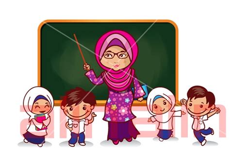Gambar Guru Dan Murid Kartun Muslim