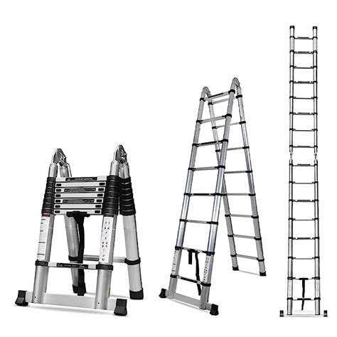 Corvids Portable And Compact 22 Feet A Type Aluminium Telescopic Ladder