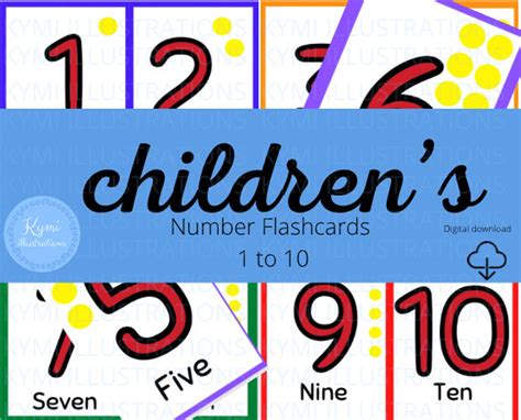 Number Flashcards Flashcards Numbers 1 Through 10 Kids Etsy Canada