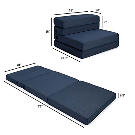 Milliard Tri Fold Foam Folding Mattress And Sofa Bed For Guests Cot