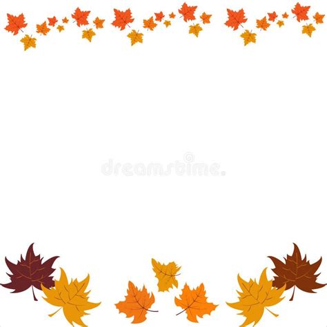 Autumn Leaves Border Autumn Leaves Design Border Stock Vector