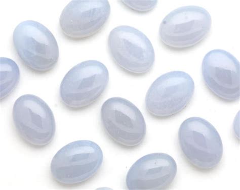 13mm X 18mm Natural Oval Blue Chalcedony Cabochons Lavender Chalcedony