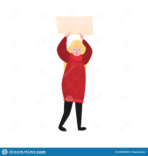 Protesting Woman Illustration Stock Vector Illustration Of Strike