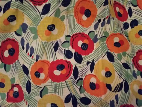 STUNNING RARE VINTAGE 1930s BLOOMSBURY FABRIC FLORAL Vintage Fabric