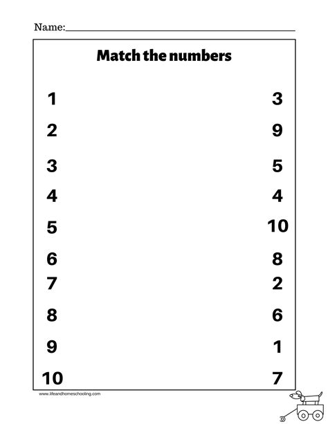 Free Matching Numbers Worksheets Life And Homeschooling