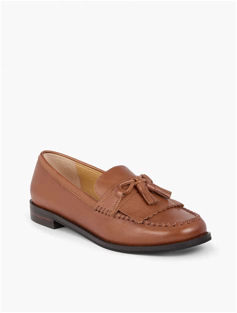 Laura Tassel Loafers Burnished Leather Talbots