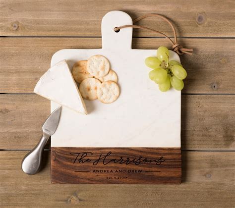 Marble And Wood Engraved Cheese Board Personalized Cheese Etsy